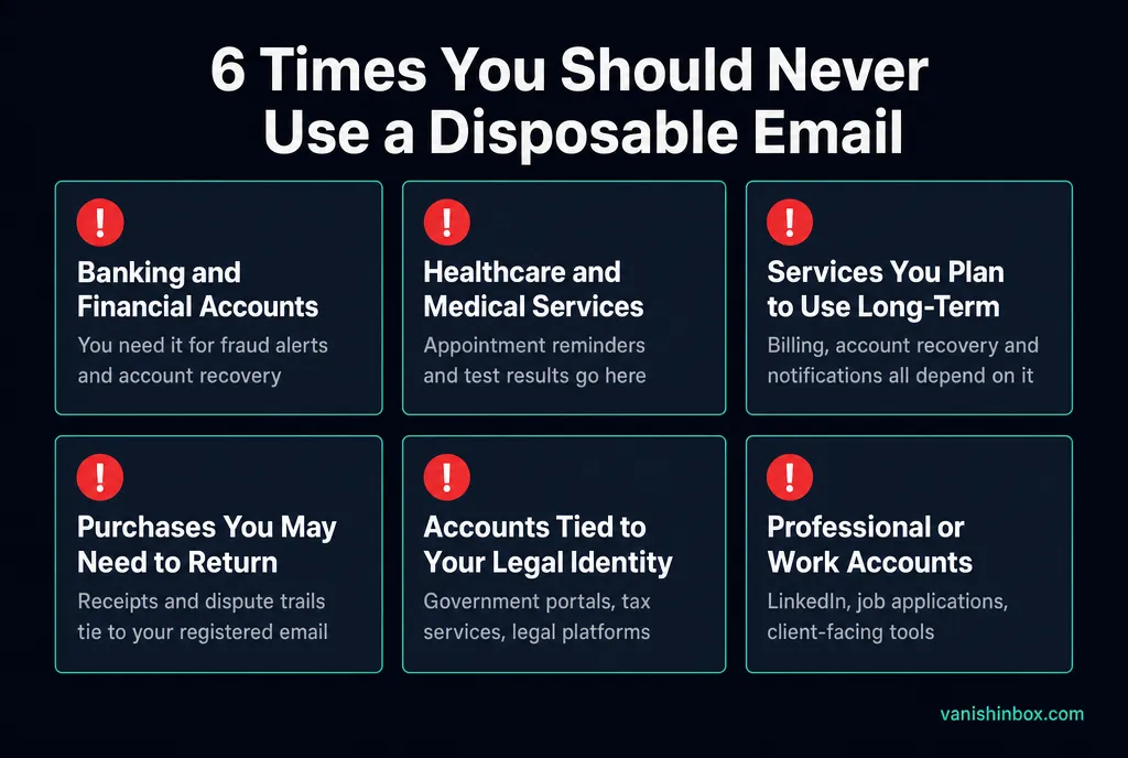 15 real scenarios for using a disposable email address across everyday users, privacy protection, and developer testing